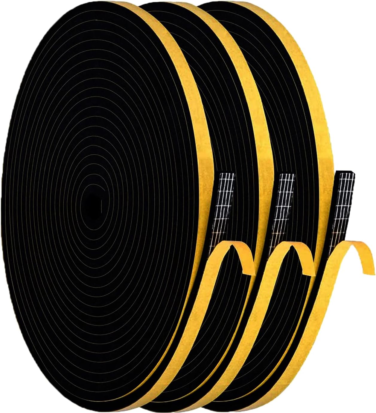Draught Excluder Foam Tape for Doors Windows, Self-Adhesive Weather Stripping Sealing Tape, 6 mm W x 3 mm D  18 m L Rubber Insulation Seal Strips for Doors Windows Gap Seal