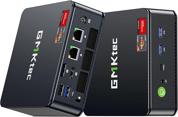 Mini PC, Ryzen 7 7730U, faster than 5825U, GMKtec M5 Ultra mini PC, 64GB DDR4 + 16TB M.2 SSD expandable, up to 4.5 GHz, Win11 Pro, Mini PC, 2.5G, Wired LAN Port, 4K3 Screen Output, HDMI 2.1/DP