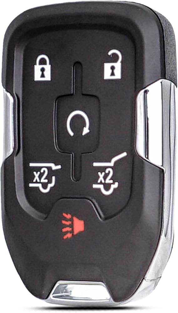 SUPALAND Key Fob Shell Case Replacement Fits for Chevy Suburban Tahoe GMC Yukon 2015 2016 2017 2018 2019 2020 Keyless Entry Smart Remote Control 6 Button Pad Outer Cover