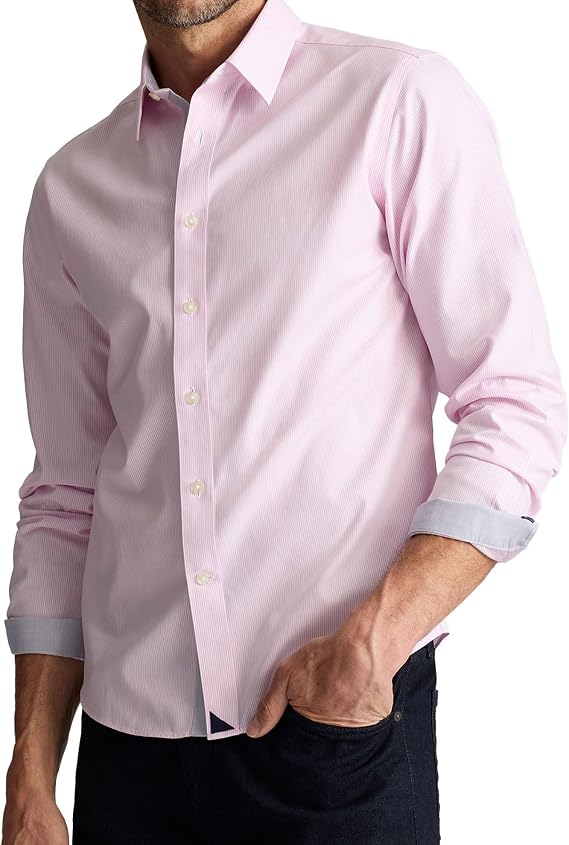 UNTUCKit Long Sleeve Wrinkle Free Stripe Shirts for Men