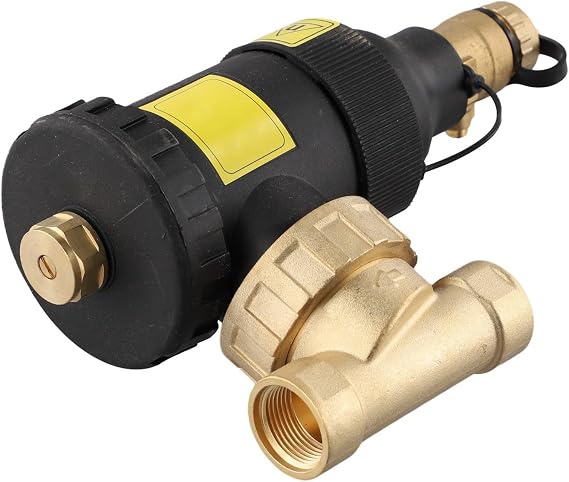 ZYNCUE Magnetic Filter Dirt Separator for Central Heating Systems, 12000 Gauss Magnetic Boiler Filter with Brass and Plastic Construction