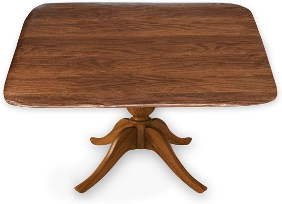 LAMINET Woodgrain Elastic Fitted Table Cover - Oak - Square - Fits Tables up to 46" Square