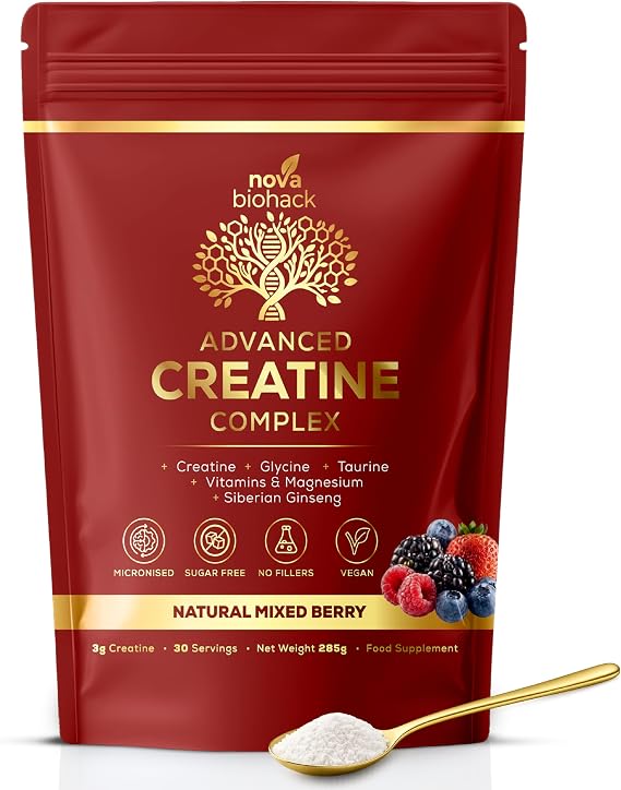 Creatine Complex Powder| Wellness Support | Boost Energy and Performance | Glycine, Taurine, B Vitamins & Magnesium | Pre and Post Work Out | Muscle Strength and Recovery | for Women & Men | Berry