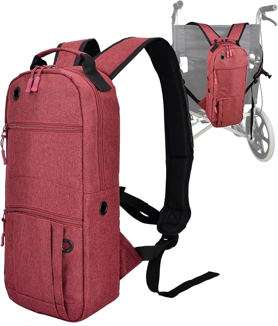 Oxygen Tank Backpack O2 Cylinder Carrying Holder Bag Fit Size M4/A, M6/B, M9/C, M2, ML6 -Red (not for the D Oxygen Tank)