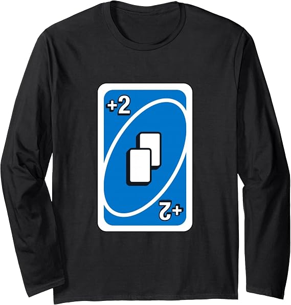UNO - Blue Draw Two Card Long Sleeve T-Shirt