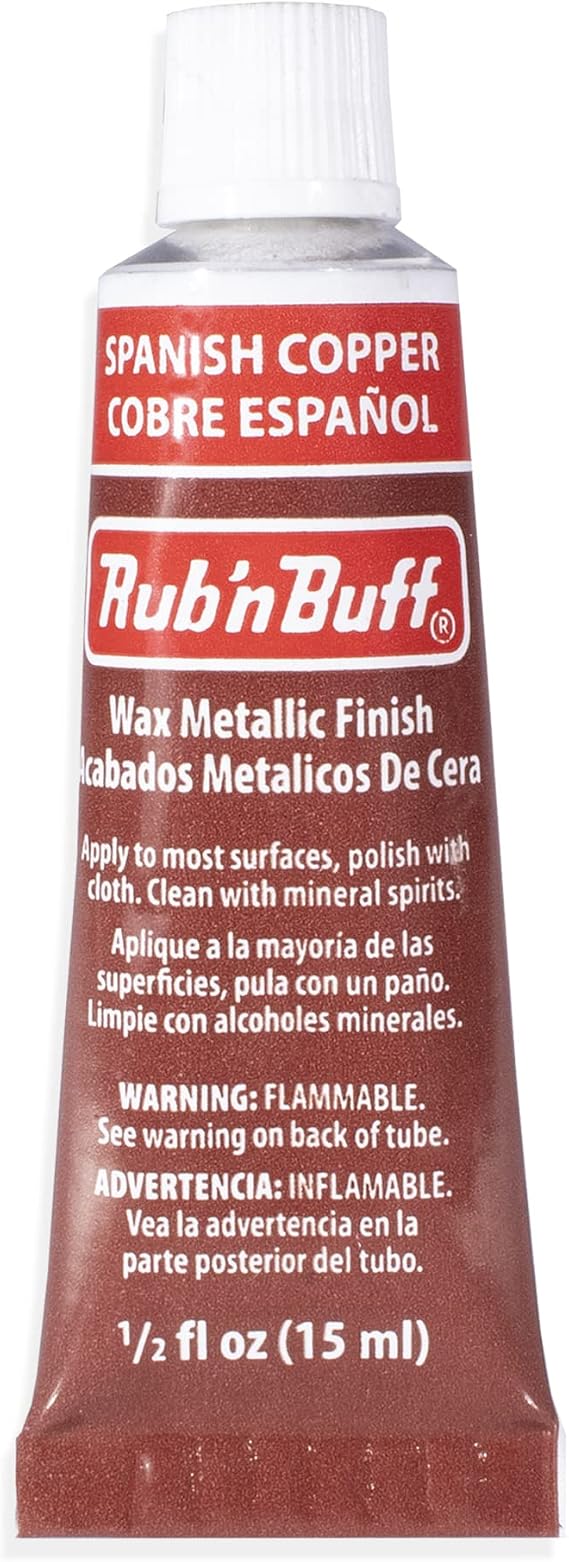 AMACO Rub n Buff Wax Metallic Finish - Spanish Copper 15ml Tube - Versatile Gilding Wax for Finishing Furniture, Antiquing and Restoration