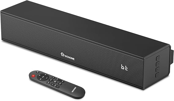 2.1 Sound Bar for Smart TV with Built-in Subwoofer, 6 Levels Voice Enhancement, 15 Inches Small TV Soundbar Speakers with Bluetooth 5.3/ARC/Optical/AUX/USB Connection, 3 EQ Modes, Wall Mount