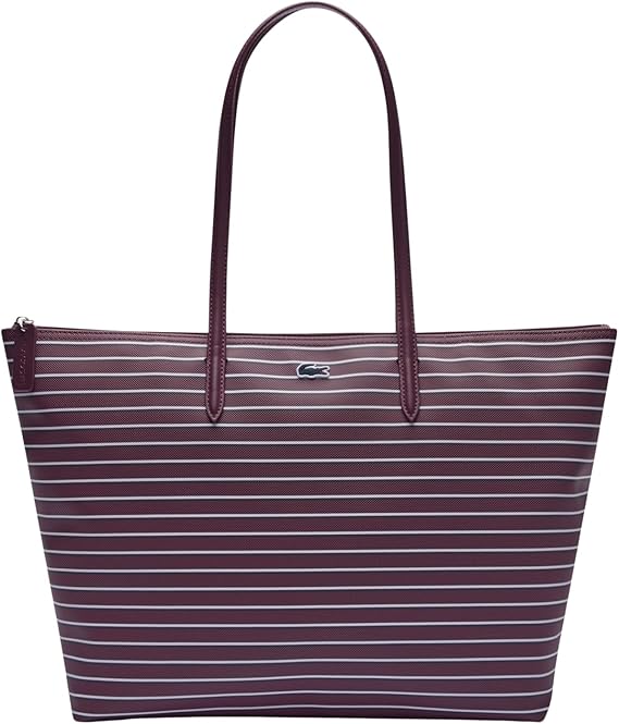 Lacoste Women's Large Shopping Bag, Winetasting White Stripes, One Size