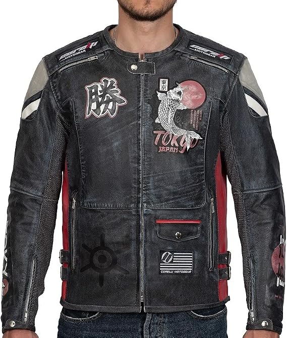 Tokyo Nippon Vintage Fully-Protected Biker Leather Jacket