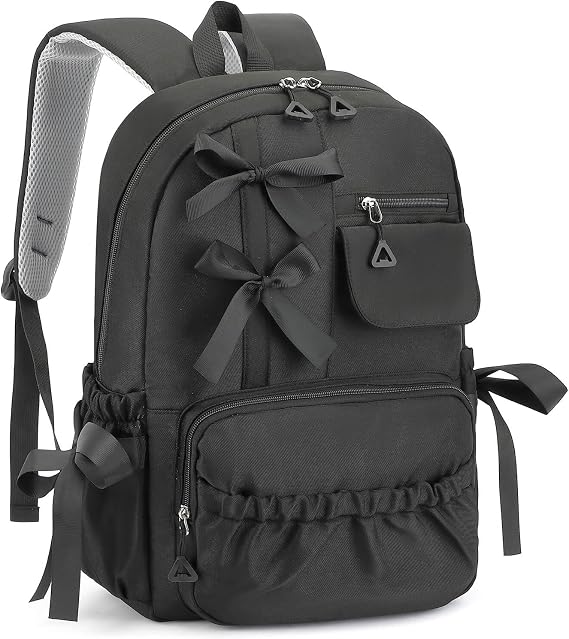 Kawaii Coquette Backpack with Bows for Girls School Bookbag