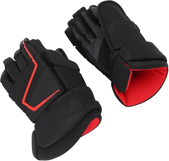 Hockey Gloves, Nylon EVA Foam Protective Ice Hockey Gloves for Players, Durable Breathable Design with Enhanced Flexibility for Ice Roller Street
