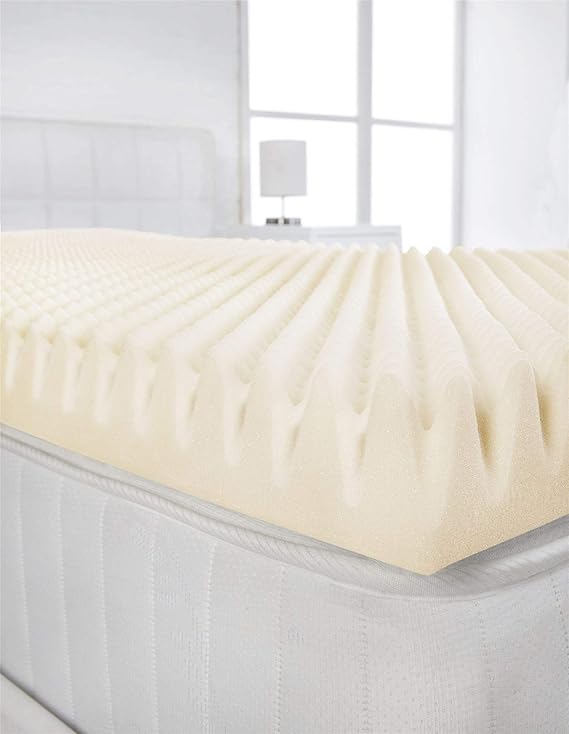 Littens 4" (100mm) Extra Deep European Continental Single Bed Size Visco Memory Foam Mattress Topper Profile, Egg Shell Crate Box, Orthopaedic, Support, Pain Relief (90cm x 200cm) UK Made