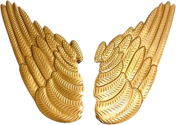 YLQFGUVWK 3D Metal Angel Wings Wall Decor, Hanging Sculpture, Suitable For Bedroom Or Living Room Decorations(Gold)