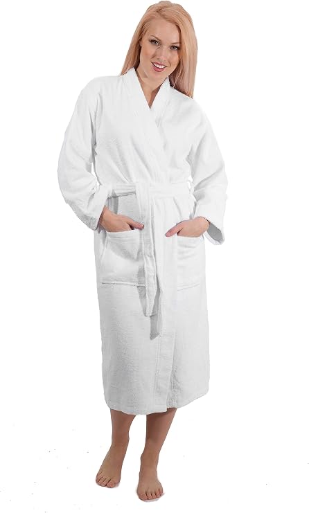 SALBAKOS - Kimono Robe for Men & Women - 100% Turkish Cotton Robe for Spa & Hotels, Absorbent & Comfy | (With & Without Hood)