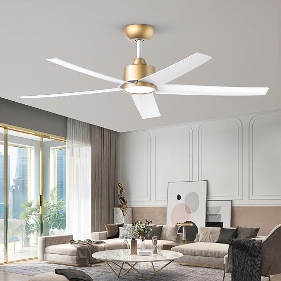 ocioc 52 inch Ceiling Fans with Lights and Remote,Gold,Powerful Airflow