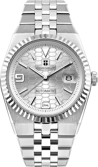 Corgeut Automatic Diver Watch for Men - 40mm Sapphire Crystal, 100M Water Resistant, Luminous Honeycomb Dial, Japanese Mechanical Movement, Stainless Steel