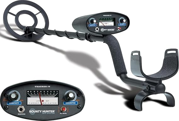 Bounty Hunter TK4 Tracker IV Metal Detector All-Terrain Gold, Silver, Coin & Relic Finder with 8" Waterproof Coil, 3 Detection Modes for Adults & Kids Made in USA