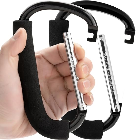 Funbliss Stroller Hooks by Baby, 2 Pack, 6.6" Large Stroller Clip