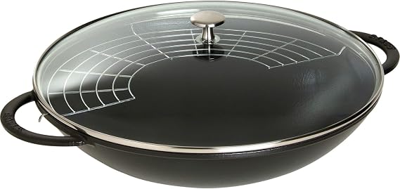 STAUB Cast Iron Wok, 6-quart, Black Matte