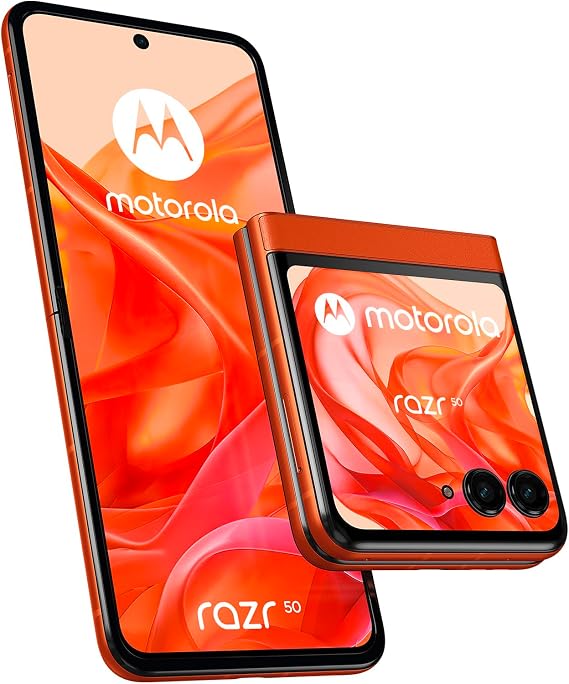Motorola razr 50 (6.9" pOLED display, Corning Gorilla Glass, IPX8, 50MP AI camera, 90Hz, 30W TurboPower, Dolby Atmos, Android 14, 8/256 GB, 4200mAh, MediaTek Dimensity 7300X, SIM+eSIM), Spritz Orange