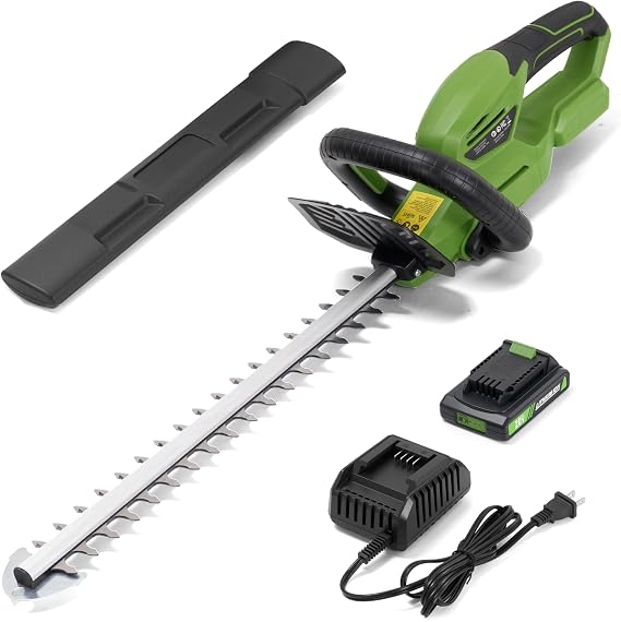 19" Hedge Trimmer Cordless, Compatible with CURECURE 20V Battery, 1300RPM Motor, 3/5'' Cutting Thickness, Safety Lock, 4.34LBS Lightweight, Handheld Bush Trimmer for Garden, Yard