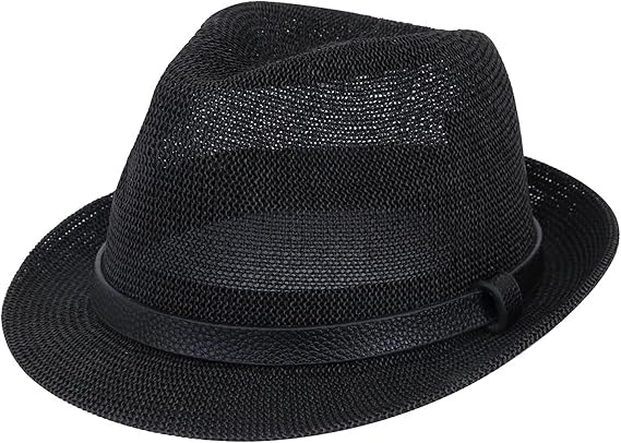 Straw Fedora Hats for Men Women Packable Summer Cuban Trilby Roll Up Short Brim Panama Beach Sun Hats