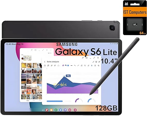 Samsung Galaxy Tab S6 Lite Tablet, 10.4" 2K, 64GB + 64GB SD Card