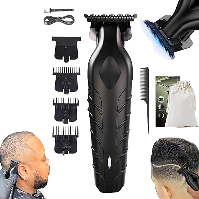 Blackout Trimmer Plus Zero Gap, Barbers Tonic Blackout Trimmer Premium Zero-Gapped, Cordless Rechargeable Zero-Gapped Safety Razor Hair Clipper for Men, Instantly Do Crispy Line Ups Black-B