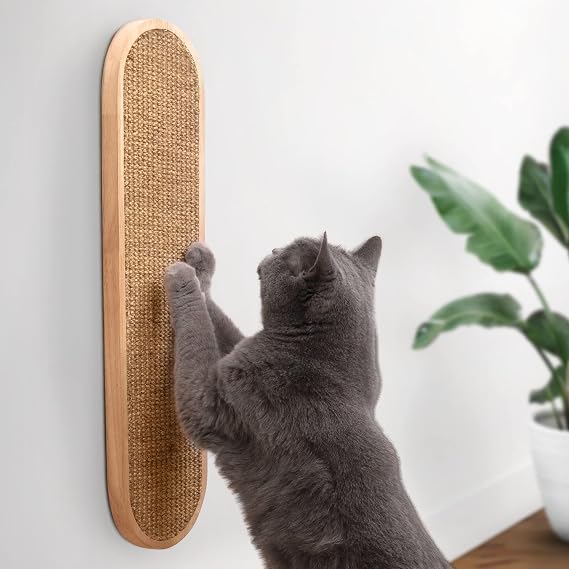 7 Ruby Road Cat Wall Scratcher, Indoor Sisal Scratch Pad Board