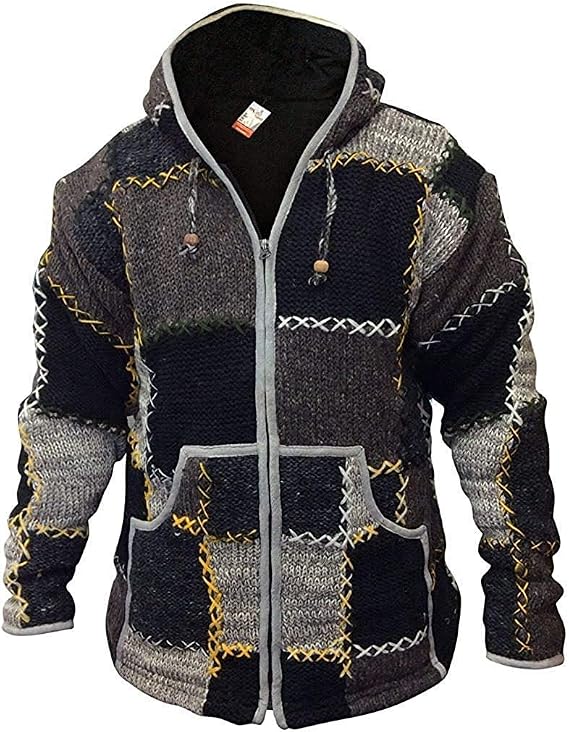 Shopoholic fashion men's wool patchwork super warm jacket.