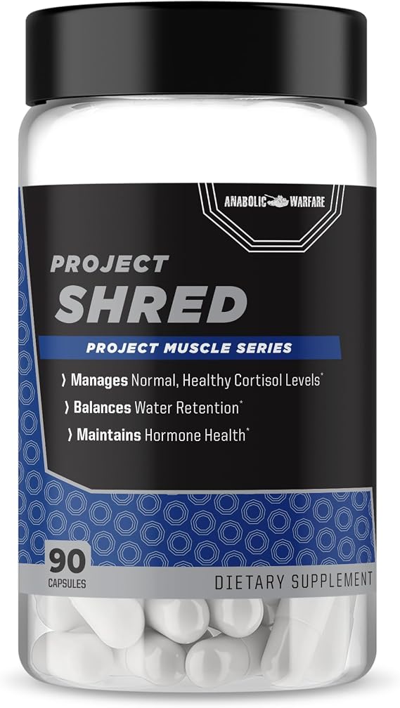 Anabolic Warfare Project Shred, Manage Normal Healthy Cortisol Levels & Water Retention, Body Recomposition Formula, Made with Botanicals*