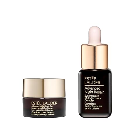 Estee Lauder Advanced Night Repair Powerful Nighttime Renewal Set | Serum + Eye Gel-Creme Duo with Hyaluronic Acid & Peptides | Hydrating & Anti-Aging