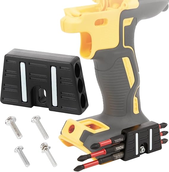 Upgrade Magnetic Bit Holder with 6 Magnetic Holes for Secure Mounting on Belt Buckle Screws for Dewalt, Ridgid, Makita, Bosch, Ryobi, Milwaukee and More