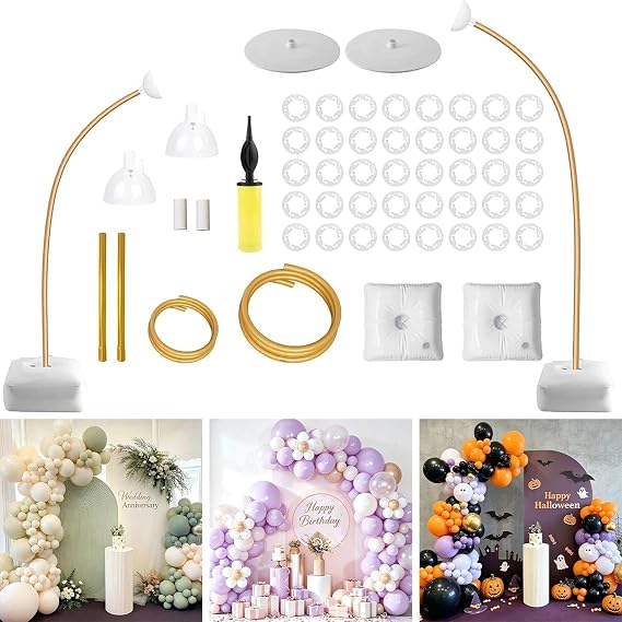 Balloon Arch Kit, 8.2ft & 5ft Free Bending Half Arch Balloon Stand