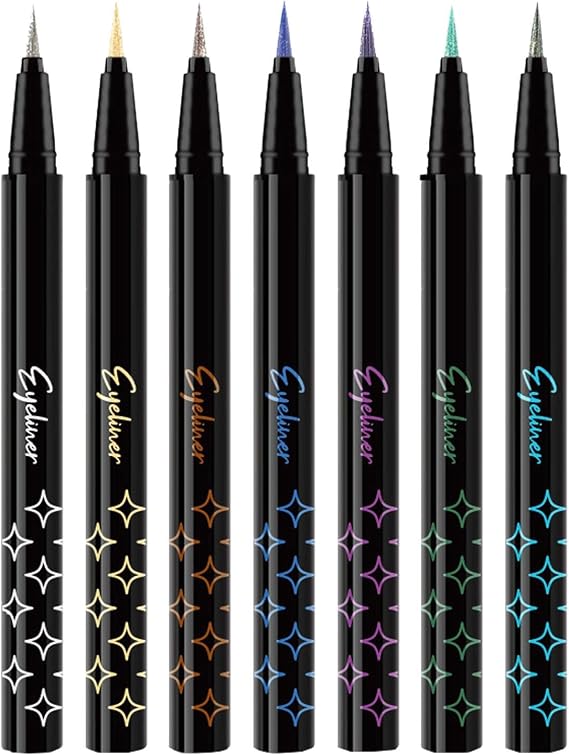 Glitter Eyeline Pencils Set Waterproof Smudge Proof Long-Lasting Shimmer