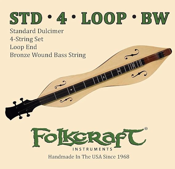 Folkcraft Mountain Dulcimer String Set, Loop Ends (.011" .011" .013" .024"BW)