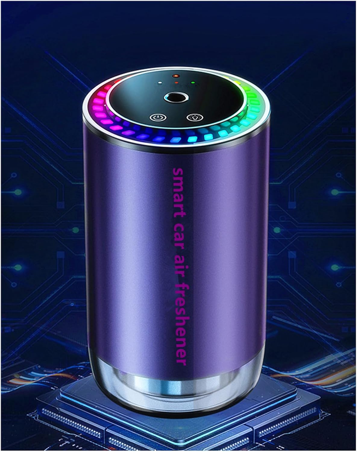 Smart Car Air Fresheners Rechargeable Pickup Sound 50ML Botanical Perfume Colorful Atmosphere Light Adjustable Concentration AI Intelligent Sensing Nano Atomization Auto OnOff for Car HomePurple