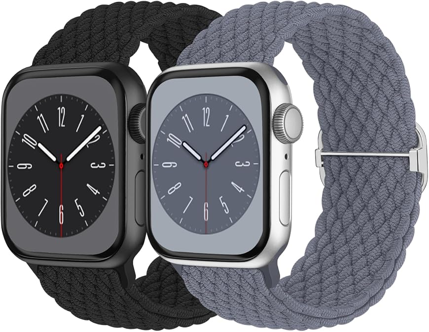 Braided Solo Loop Compatible with Apple Watch Band 38-49mm Women Men | Adjustable Stretchy Bands Elastic Sport Wristbands for iWatch Series 11 10 9 8 7 6 5 4 3 SE Ultra 3 Ultra 2, Breathable