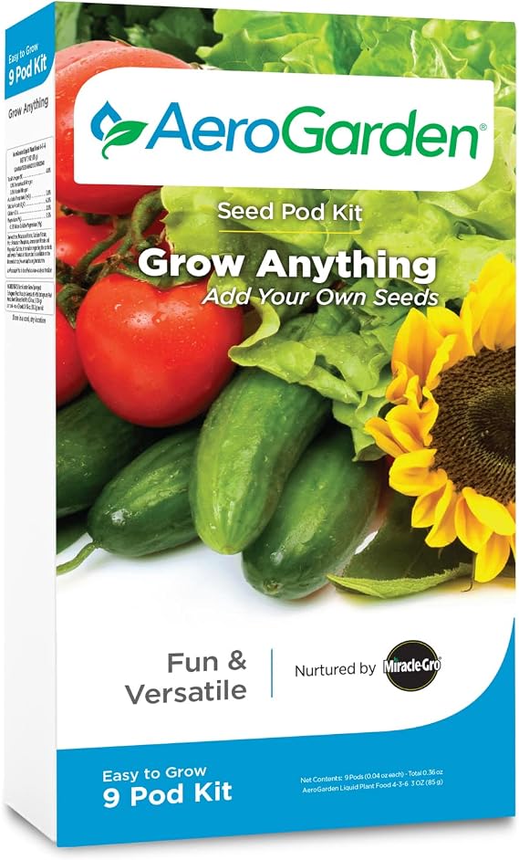 AeroGarden Grow Anything Seed Pod Kit, 9-Pod | For Growing Your Own Seeds in AeroGarden Hydroponic Indoor Gardens