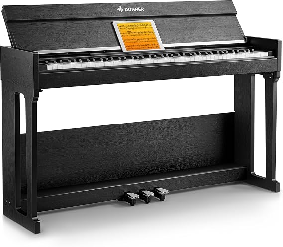 Donner DDP-90 Pro Digital Piano 88 Key Weighted Keyboard, Electric Piano Keyboard Full Size with Folding Cover, Three Pedals, Wireless MIDI Audio, 238 Tones, Gifts for Women Girls Beginners, Black