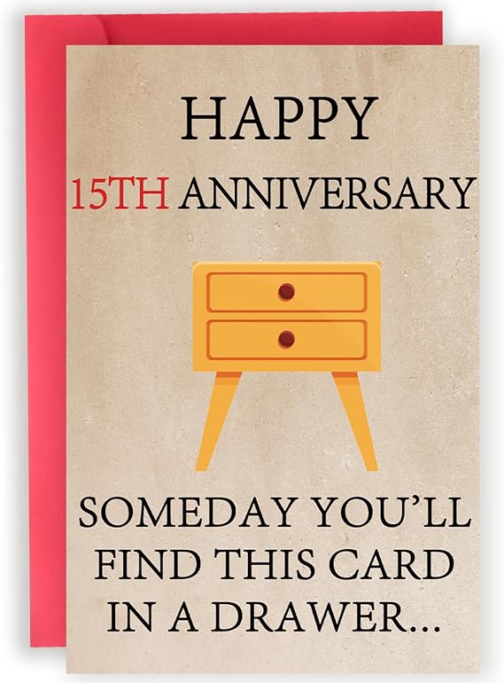 Funny 15th Anniversary Card for Couple, Crystal Gift