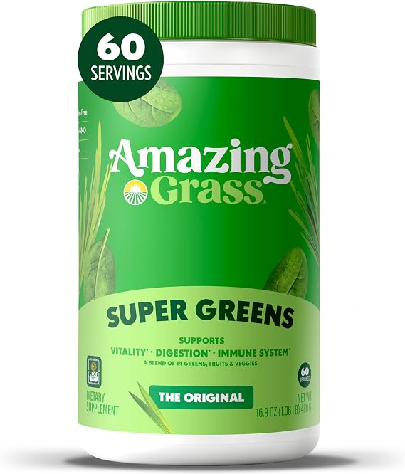 Amazing Grass Super Greens Powder Original, 60 Servings, 16.9 oz