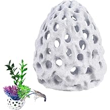 Shrimp Dome Hide, Plastic Shrimp Hideout for Aquarium – Multi-Hole Fish Tank Cave for Small Aquatic Pets, Perfect for Hiding, Breeding, and Molting (White)