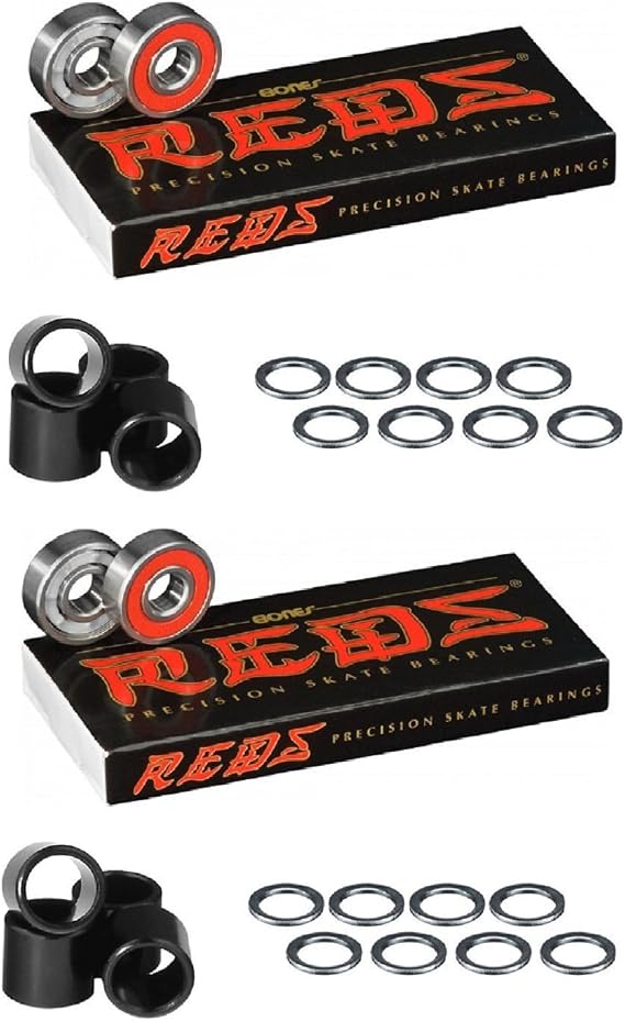 Bones Bearings Reds Bearings (2) 8 Packs W/Spacers and Washers