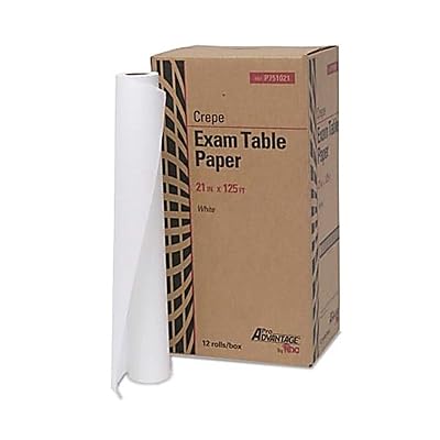 Pro Advantage NDC P751021 Exam Table Paper, Crepe, White, 21 W x 125 L Pack of 12