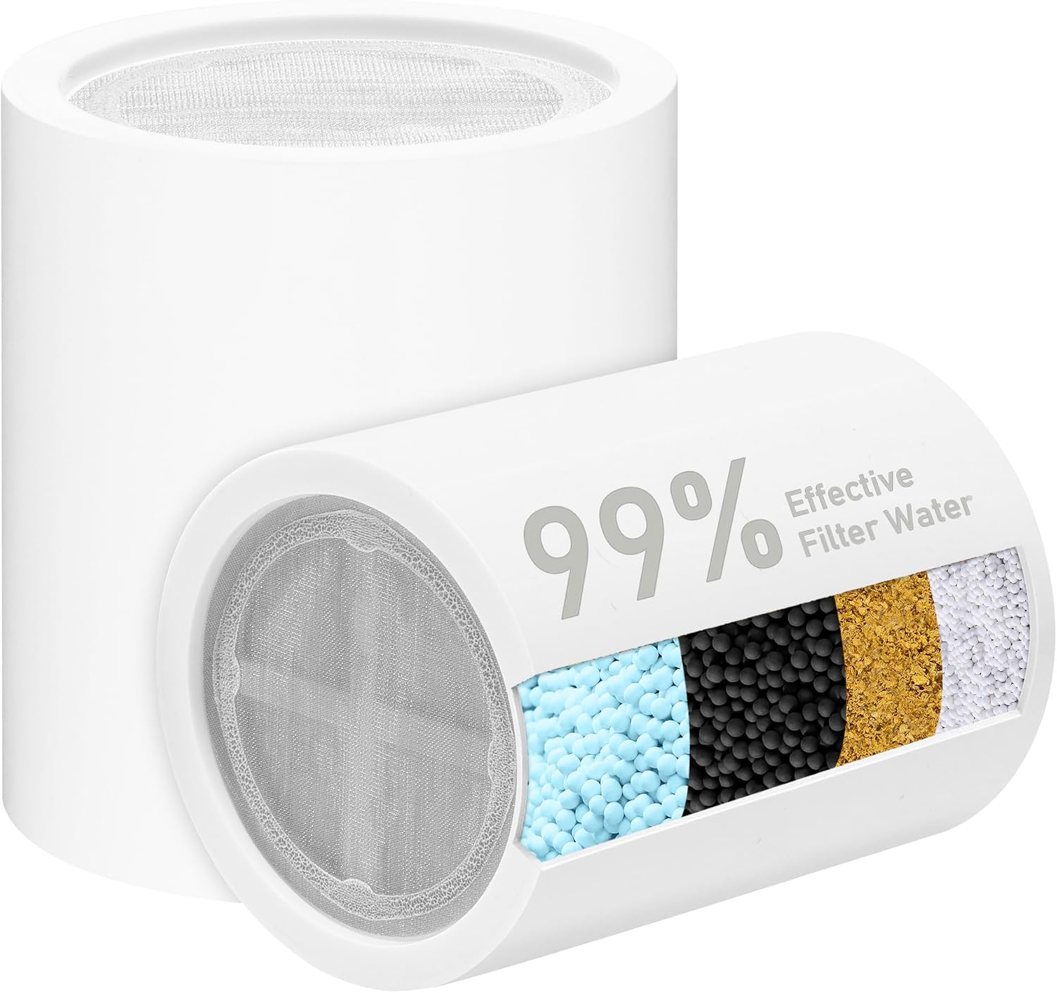 BBLIFE 2 Pack Shower Filter Replacement Cartridge, 99% Removal Chlorine, Heavy Metals, etc, Universal High Performance Efficient Replacement Cartridges, Perfectly Fit for our BPSF Shower Filter