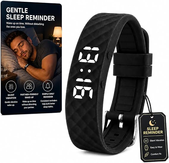 Vibrating Wristband Alarm Clock for Heavy Sleepers Vibration Wrist Bracelet Silent Watch Shock Loud with Wake Adults Wearable Deaf Shocking ADHD Vibrate Bands People Despertador Alarma