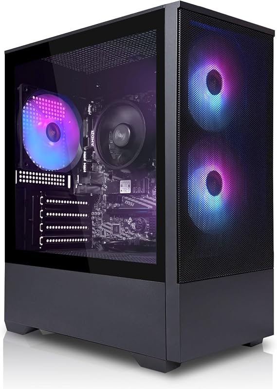 SYSTEMTREFF Basic Gaming PC AMD Ryzen 5 5600G 6x4.4 GHz AMD RX Vega 7 4K HDMI DX12 512 GB M.2 NVMe 16 GB DDR4 RAM Wi-Fi Desktop Computer for Gaming Windows 11 Pro