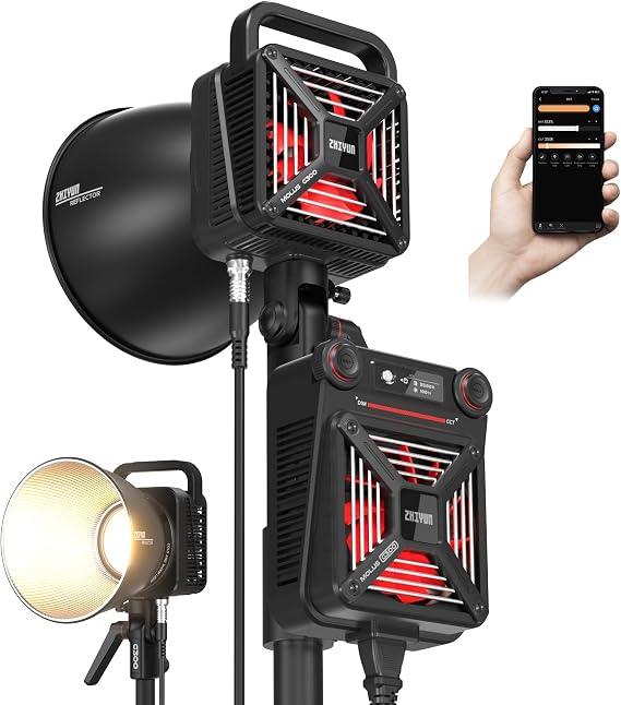 ZHIYUN Molus G300 COB LED Video Light Bi-Color 2700-6500K with Bowens Mount Support ZY Vega APP Control