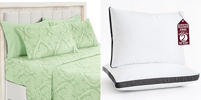 LUX Decor Paisley Cal King Sheet Set  2 King Gusseted Pillows 6 Piece Ultra-Soft Microfiber Bed Sheets with Flat Sheet, 16 Inch Deep Pocket & 4 Pillowcases, Breathable, Oeko-TEX Sage